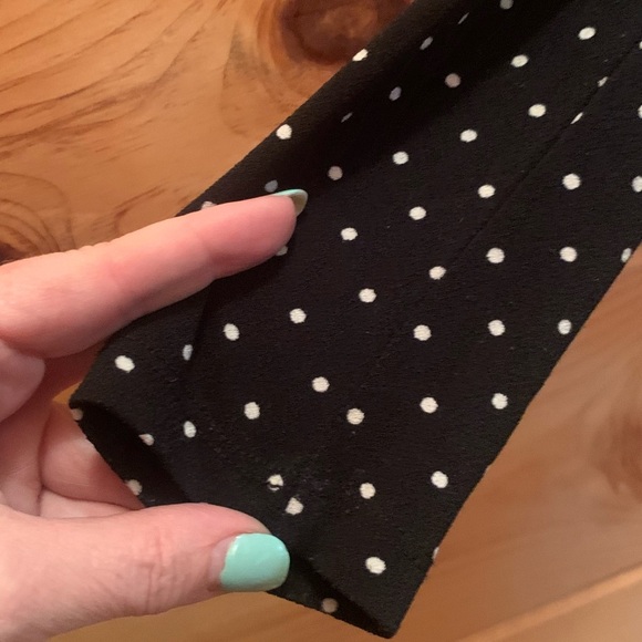 Ann Taylor Long Sleeve Black And White Polka dot Scoop Neck Blouse Size Small - Picture 5 of 7